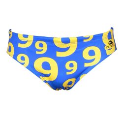   Men's Water Polo Swimsuit - Number 9 - Royal Blue-Yellow