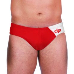 Herren Schwimmhose-lycra-rot/weiss