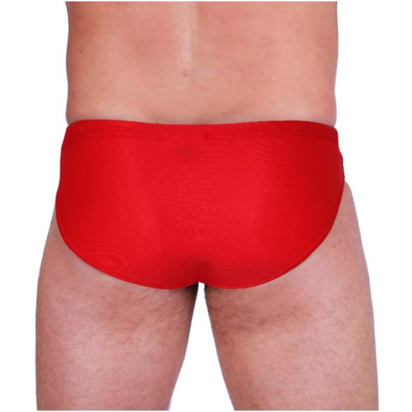 Herren Schwimmhose-lycra-rot/weiss