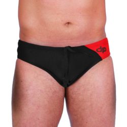 Herren Schwimmhose-lycra-schwarz/rot