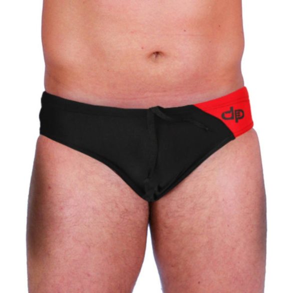 Herren Schwimmhose-lycra-schwarz/rot