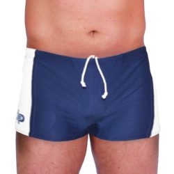 Men's swim short - Lycra - navy blue-white