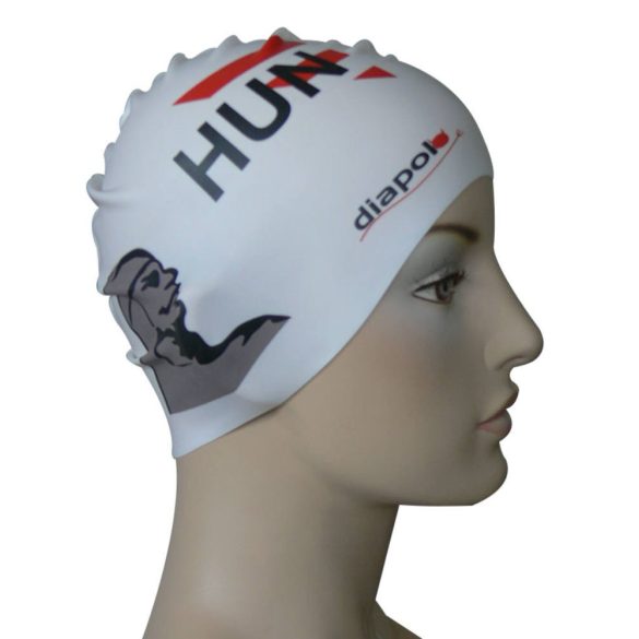 Silicone Swimming Cap - HUN Arpad - white