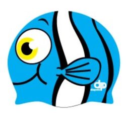 Schwimmkappe-Nemo silikon-blau