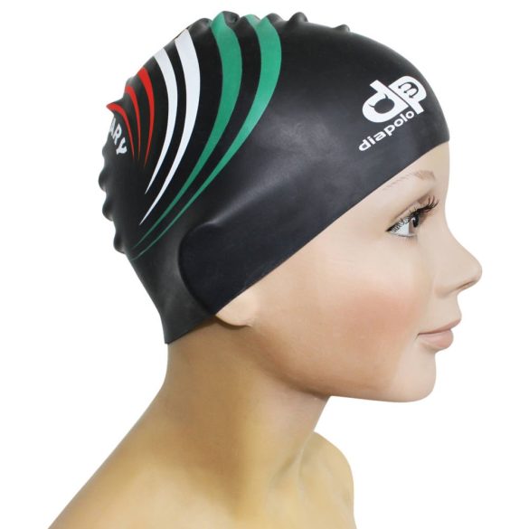 Schwimmkappe-HUN 3 design silikon-schwarz