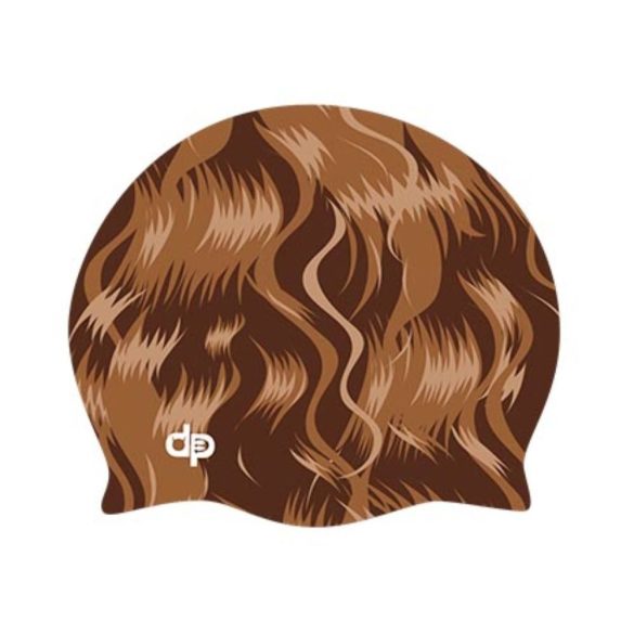 Silicone Swimming Cap - Brown Hair