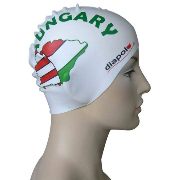 Silicone Swimming Cap - HUN - white