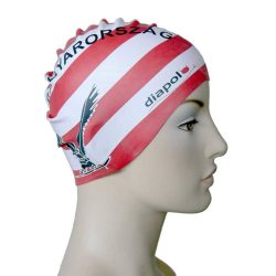 Silicone Swimming Cap - HUN bird - red-white