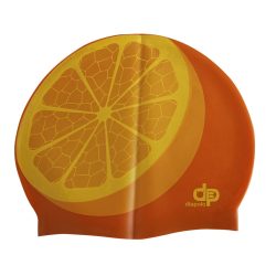 Silicone Swimming Cap - Orange - face