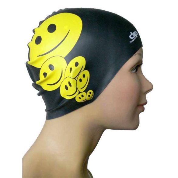 Silicone Swimming Cap - Smile black