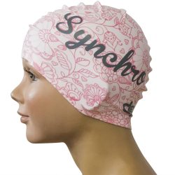 Silicone Swimming Cap - Pink  flower