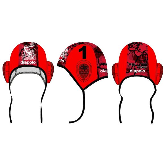 WATERPOLO CAP WHITE-RED