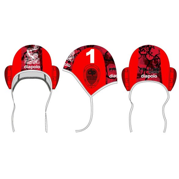 WATERPOLO CAP BLACK-RED