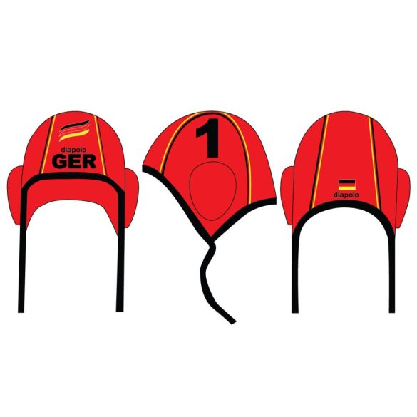 German National Water Polo Team - Water Polo Cap - White with Black Number