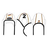 German National Water Polo Team - Water Polo Cap - White with Black Number