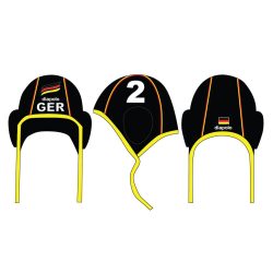   German National Water Polo Team - Water Polo Cap - Black with White Number