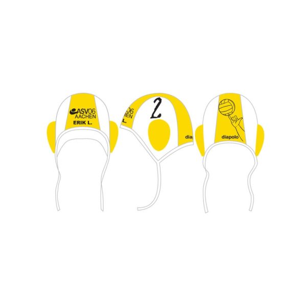 ASV06 AACHEN - Water Polo Cap - White and Yellow