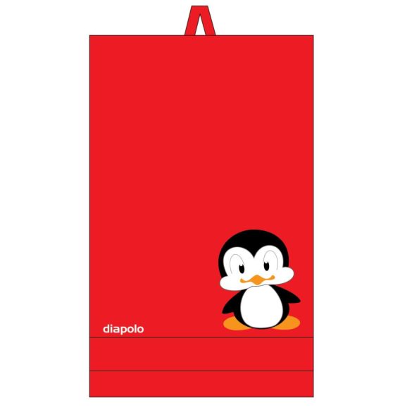 Handtuch-Rot mit Pingvin gesticken (70x140 cm)