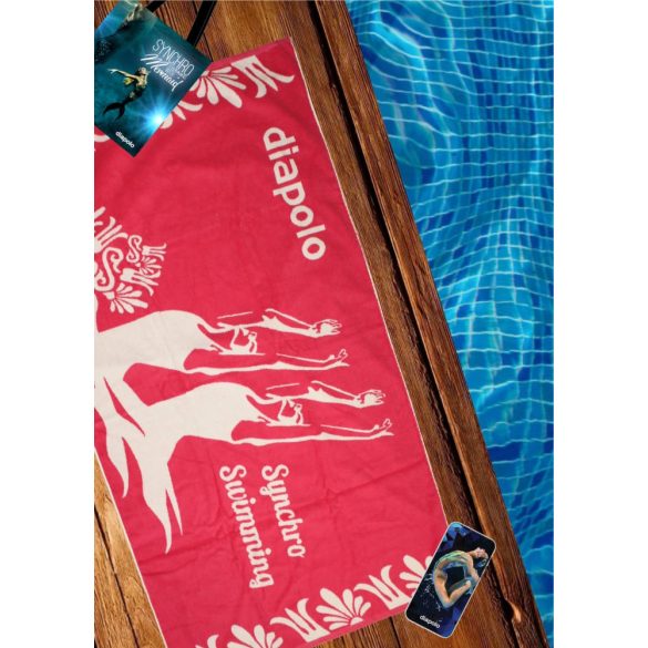 Towel - SYNCHRO - pink-white  -100 x 150 cm