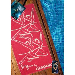 Towel - SYNCHRO - 2 - pink-white - 100 x 150 cm 
