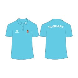 Herren Poloshirt-Ungarische Kayak-Kenu Auswahl-azurblau