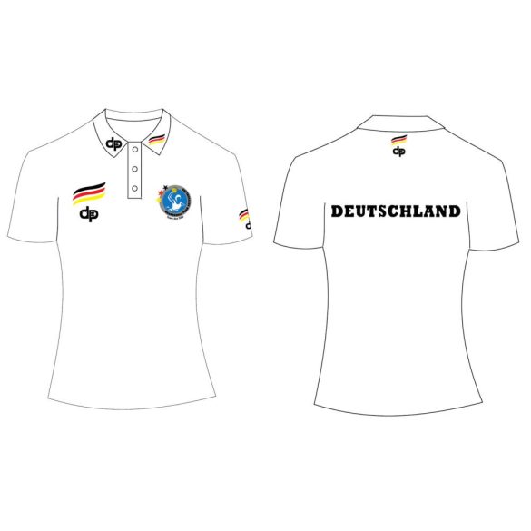 Deutsche Damen Wasserball Nationalmannschaft-Damen Poloshirt-weiss