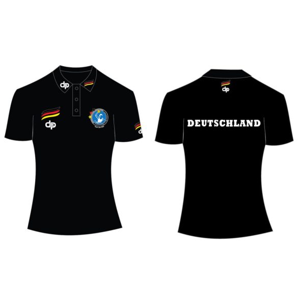 Deutsche Damen Wasserball Nationalmannschaft-Damen Poloshirt-schwarz