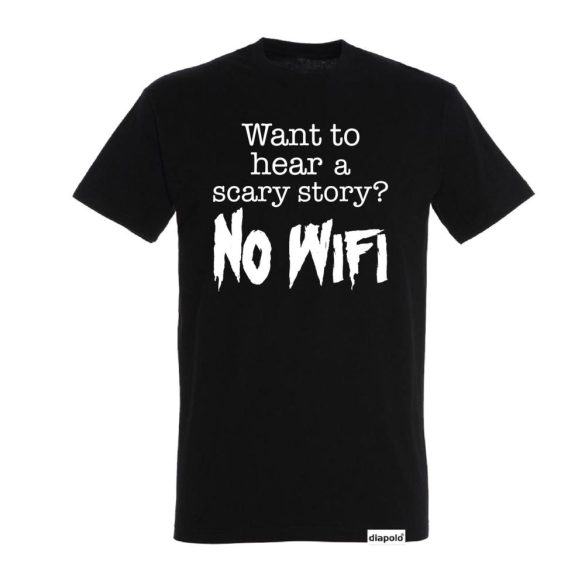Men's T-Shirt-Scary Story No Wifi-Black