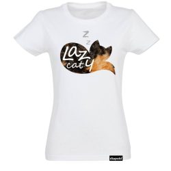 Damen T-Shirt-Lazy Cat