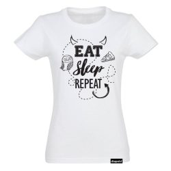 Damen T-Shirt-Eat Sleep Repeat