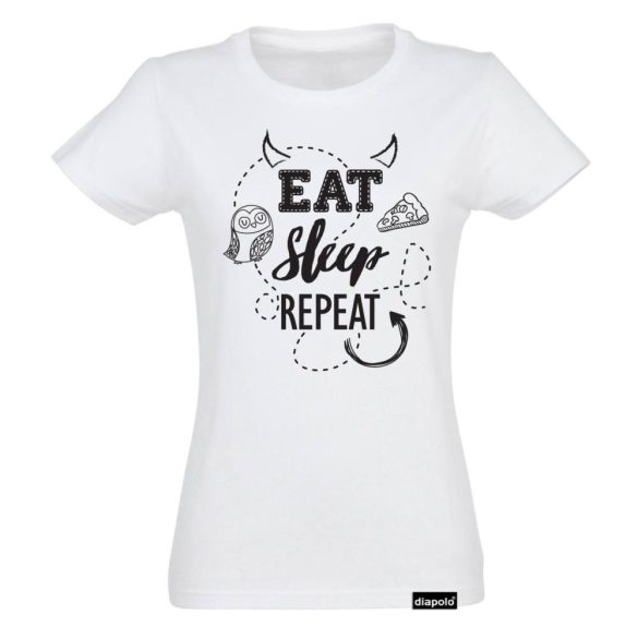 Damen T-Shirt-Eat Sleep Repeat