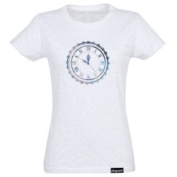 Damen T-Shirt-Clock-grau