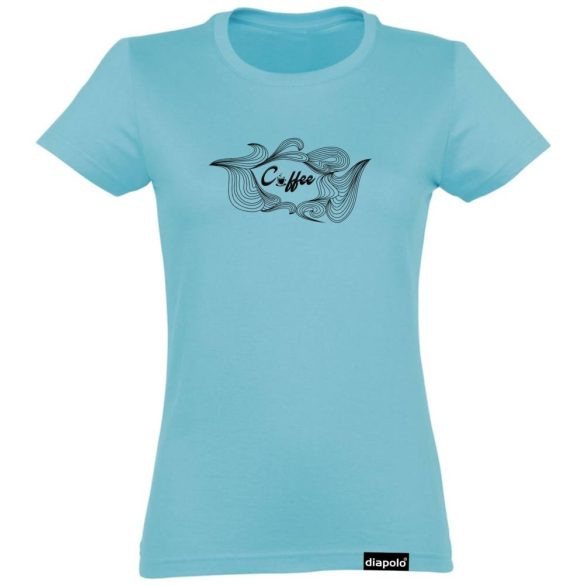 Damen T-Shirt-Coffee-navy blau