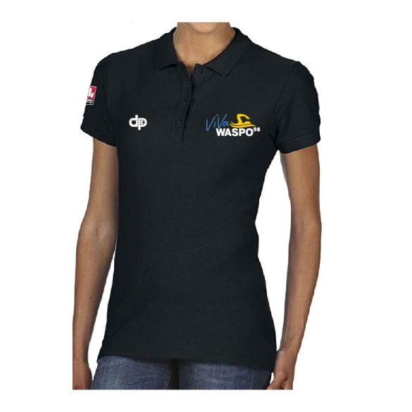 WASPO 98-Damen Poloshirt-schwarz