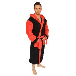 Bathrobe - Black-Red