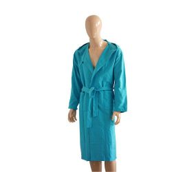 Microfiber Bathrobe - Light Blue 