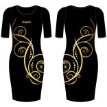 Damen Kleid-Floral Gold 1
