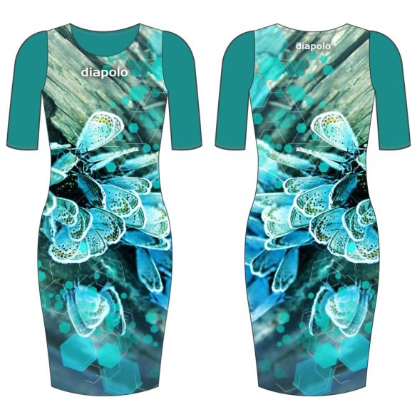 Damen Kleid-blau Butterfly