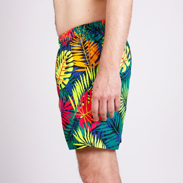 Men's beach short - Neon leaves 