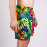Men's beach short - Neon leaves 