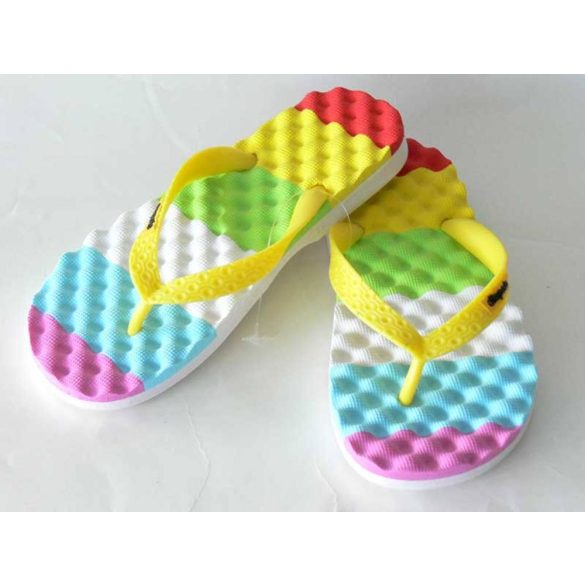 Flip Flops - Striped with Yellow strap