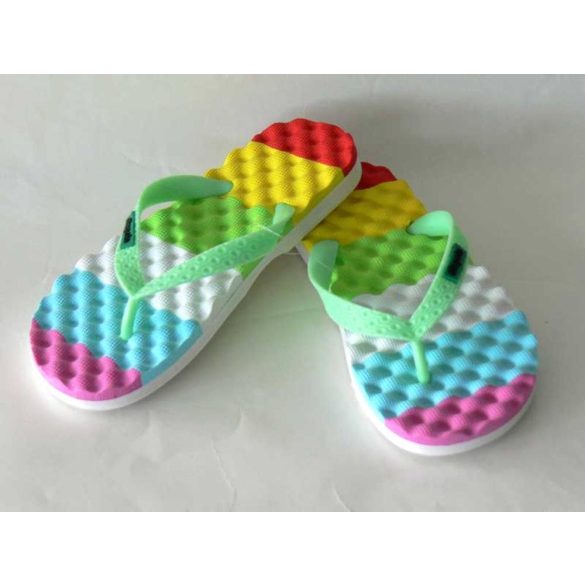 Flip Flops - Striped with Green strap