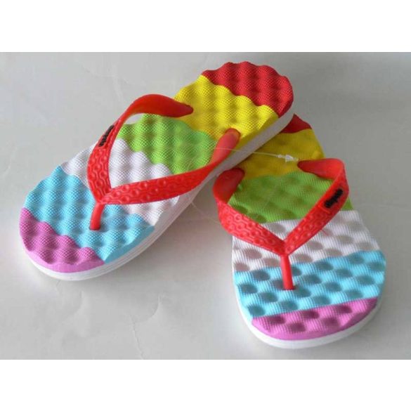 Flip Flops -Striped with Red strap