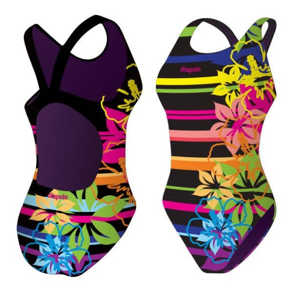 Mädchen Schwimmanzug-Colorful Flowers mit breiten Trägern