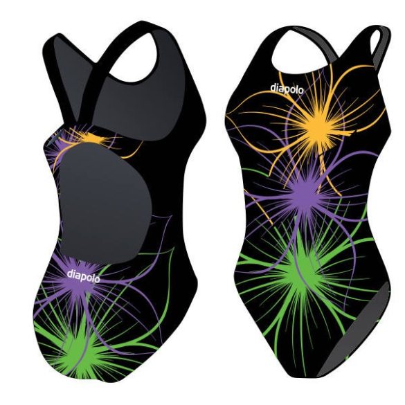 Mädchen Schwimmanzug-Neonflower 12 mit breiten Trägern