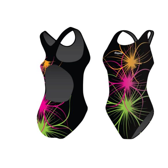 Mädchen Schwimmanzug-Neonflower 1 mit breiten Trägern