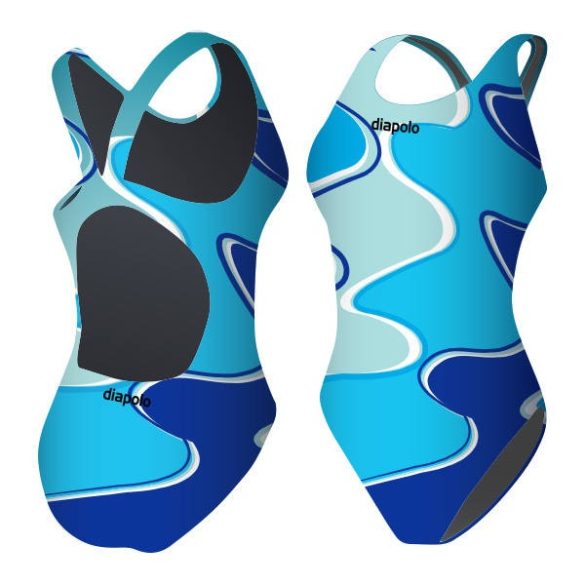 Mädchen Schwimmanzug-Wave mit breiten Trägern