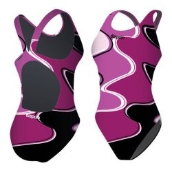 Mädchen Schwimmanzug-Wave 2 mit breiten Trägern