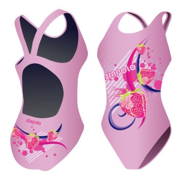 Girl's thick strap swimsuit - Strawberry