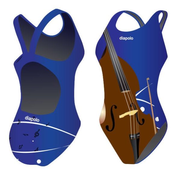 Mädchen Schwimmanzug-Cello 2 mit breiten Trägern